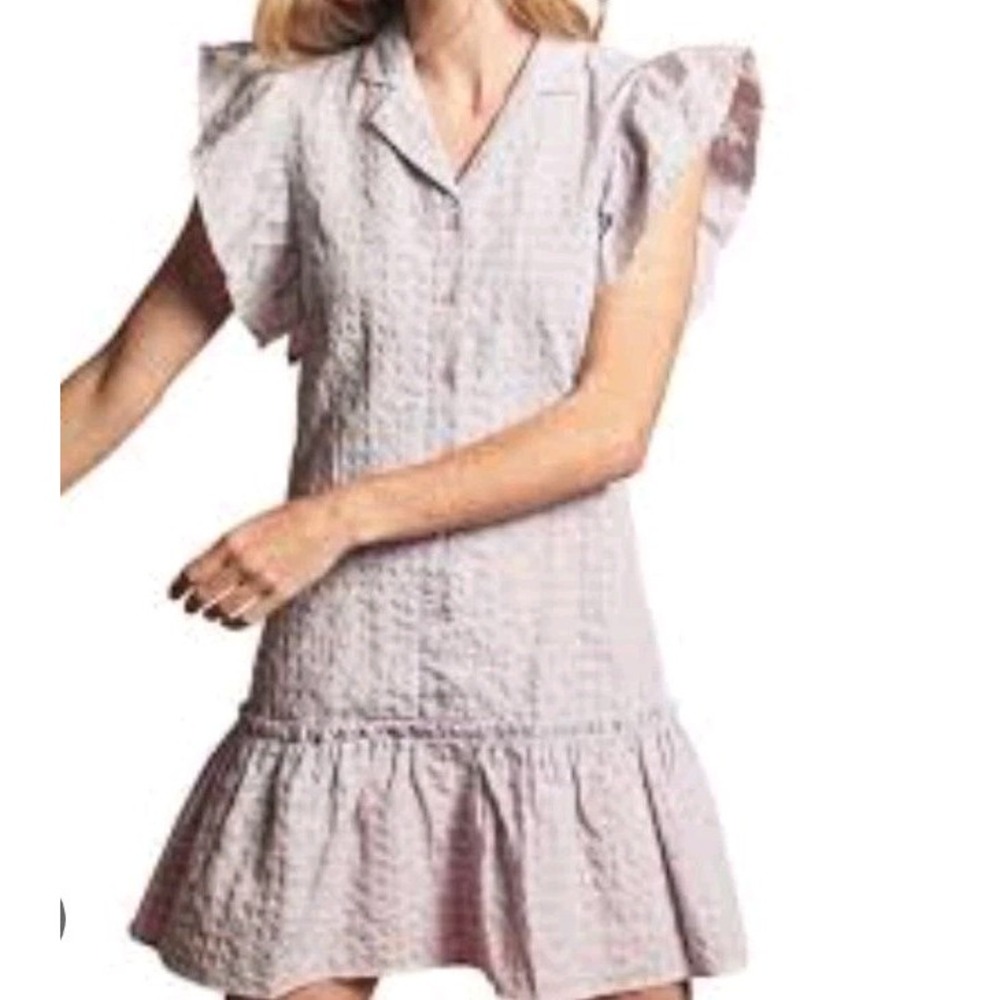 The Shirt Rochelle Behrens Gingham Dress Mermaid Pink Blue Small
